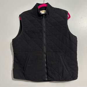 Talbots quilted black vest size L